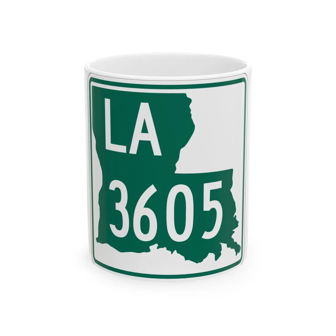 Louisiana 3605 (Louisiana) (Road Sign) White Coffee Mug 11oz - Go Mug Yourself