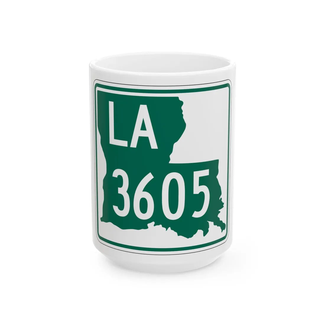 Louisiana 3605 (Louisiana) (Road Sign) White Coffee Mug 15oz - Go Mug Yourself