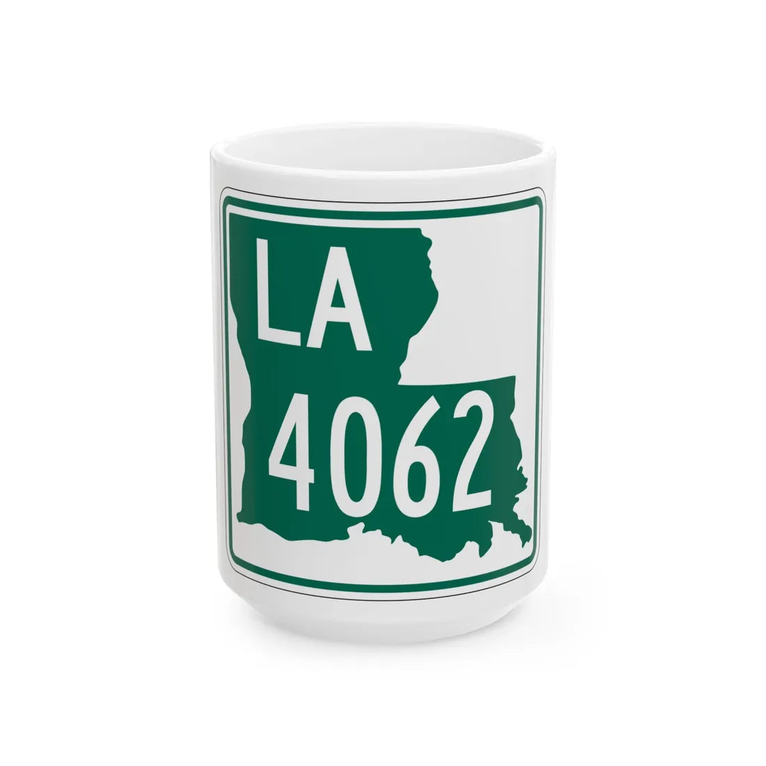 Louisiana 4062 (Louisiana) (Road Sign) White Coffee Mug 15oz - Go Mug Yourself