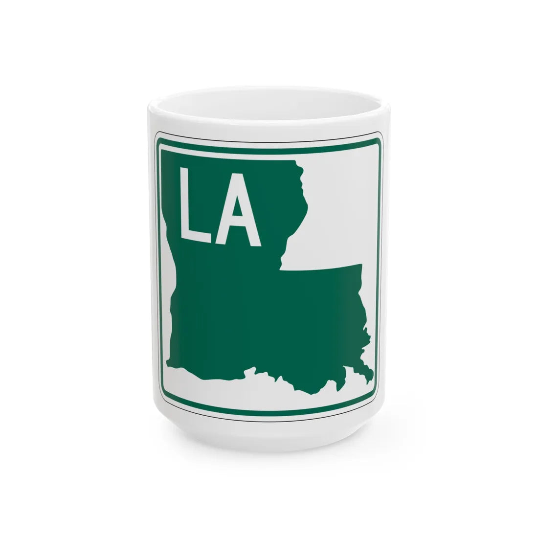 Louisiana blank (Louisiana) (Road Sign) White Coffee Mug 15oz - Go Mug Yourself