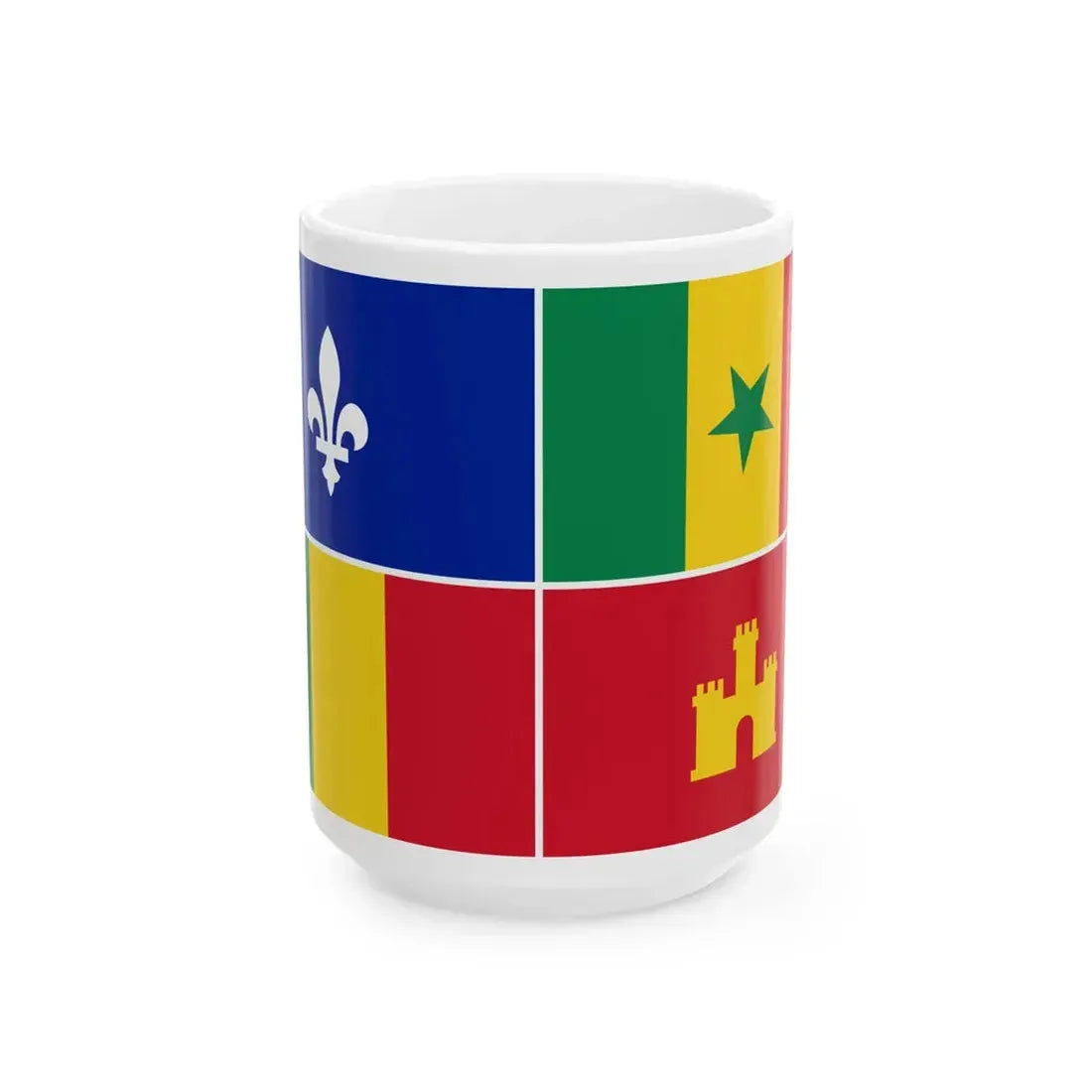 Louisiana Creole Flag (United States) White Coffee Mug 15oz - Go Mug Yourself