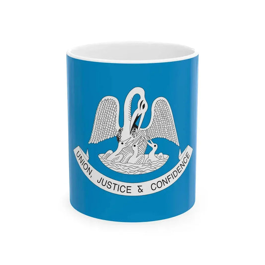 Louisiana Pelican Flag 1912 (United States) White Coffee Mug 11oz - Go Mug Yourself