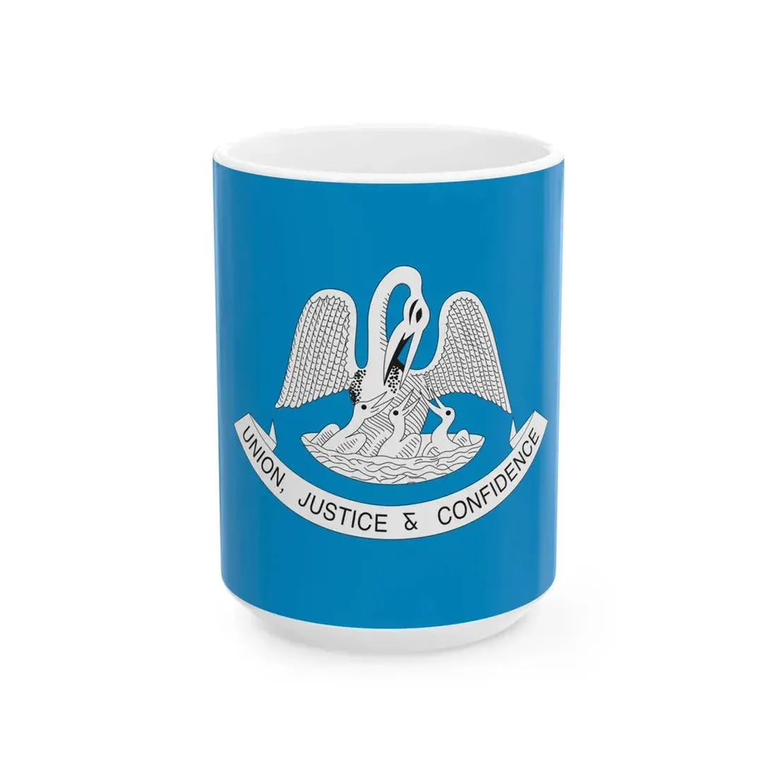 Louisiana Pelican Flag 1912 (United States) White Coffee Mug 15oz - Go Mug Yourself