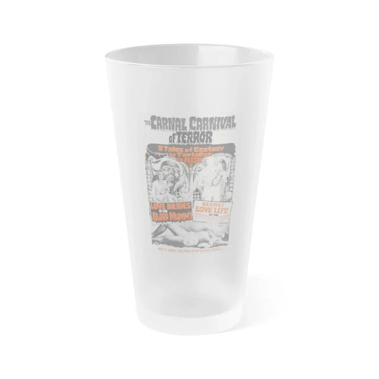 LOVE BRIDES OF THE MUMMY + SECRET LOVE LIFE OF THE INVISIBLE MAN 1973 Movie Poster - Frosted Pint Glass 16oz Default Title - Go Mug Yourself