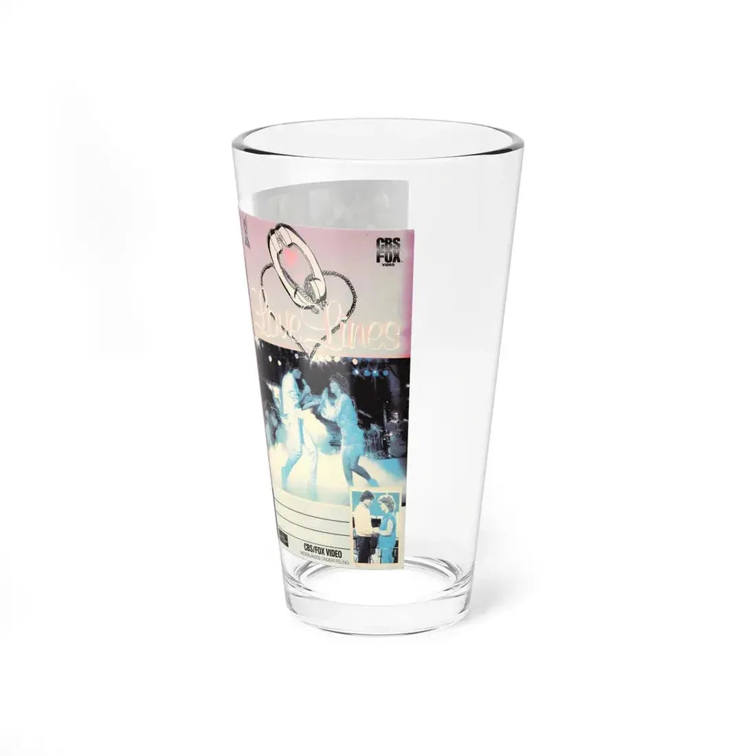 LOVE LINES (VHS COVER) Pint Glass 16oz - Go Mug Yourself