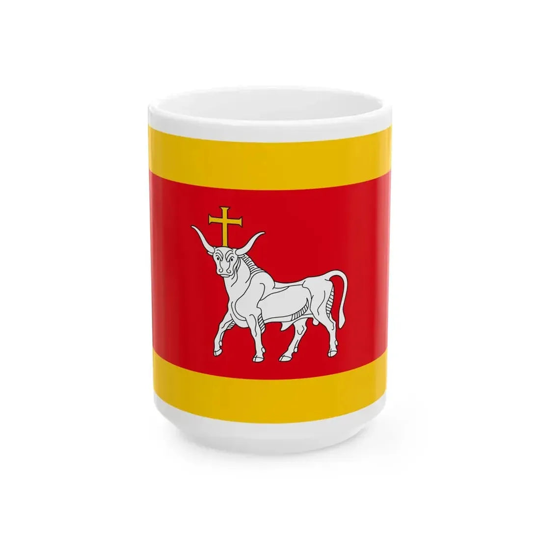 LTU Kaunas flag (Lithuania) White Coffee Mug 15oz - Go Mug Yourself