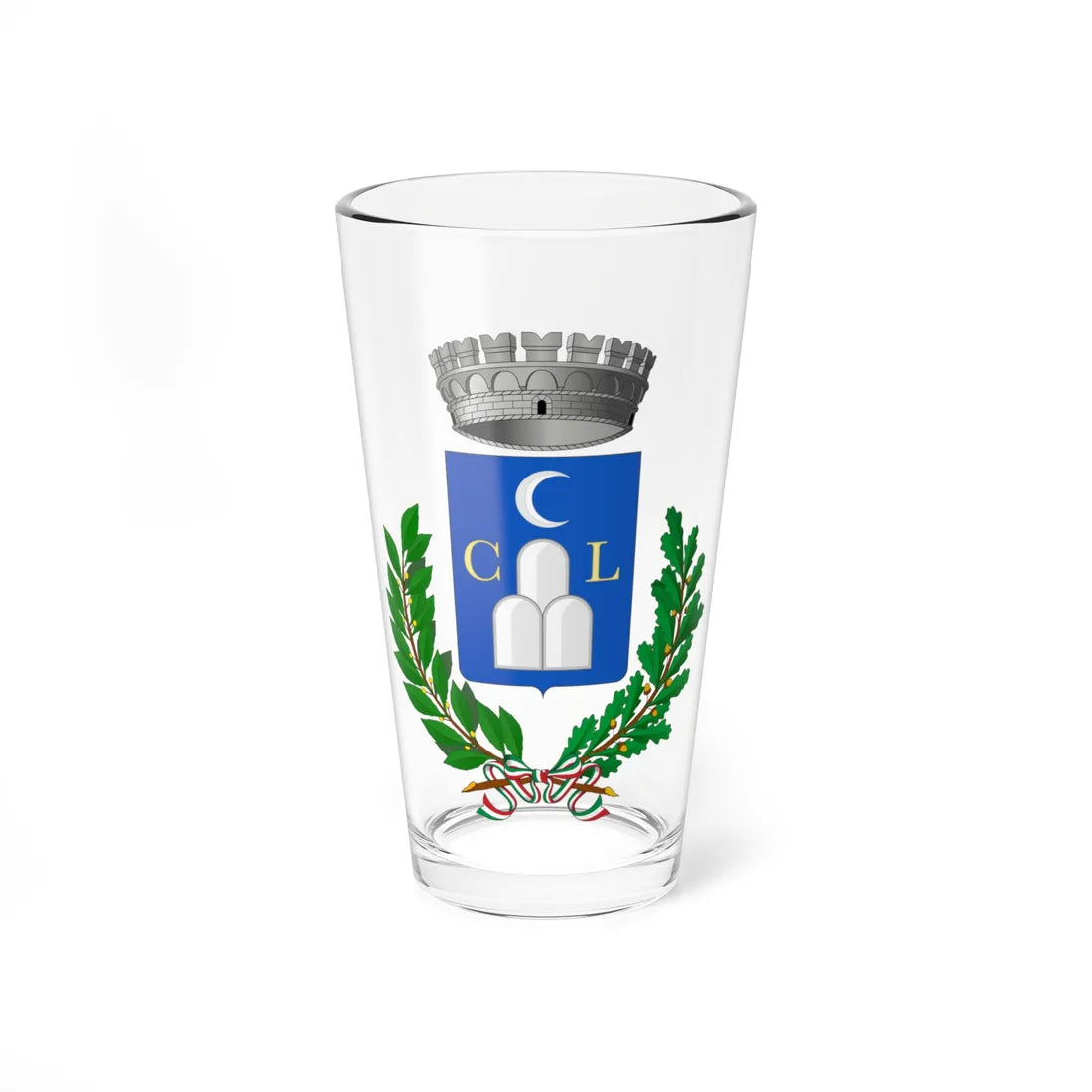 Lunano-Stemma (Italy) (Coat of Arms) Pint Glass 16oz 16oz - Go Mug Yourself