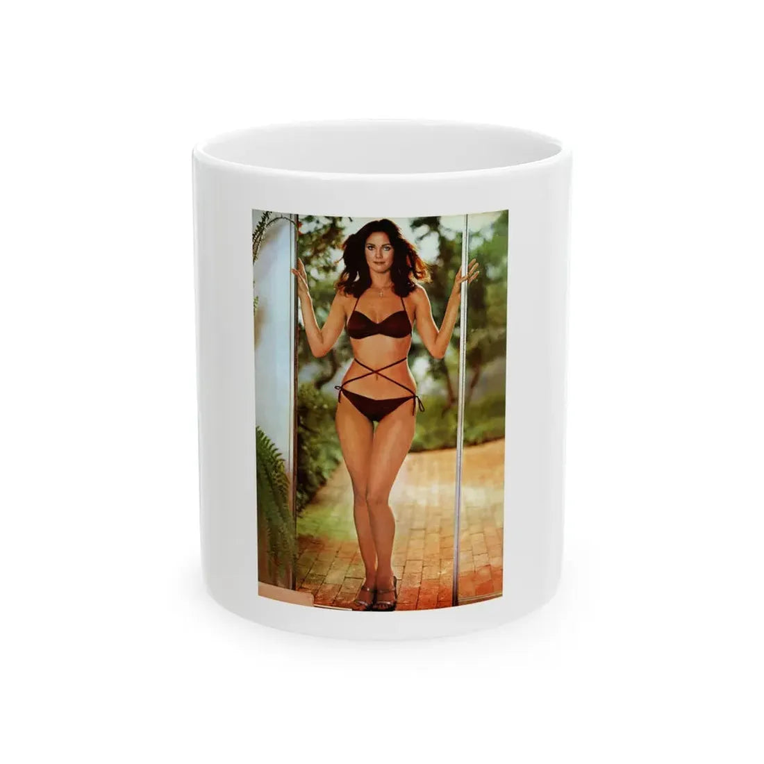 Lynda Carter #153 1 (Vintage Female Icon) White Coffee Mug 11oz - Go Mug Yourself
