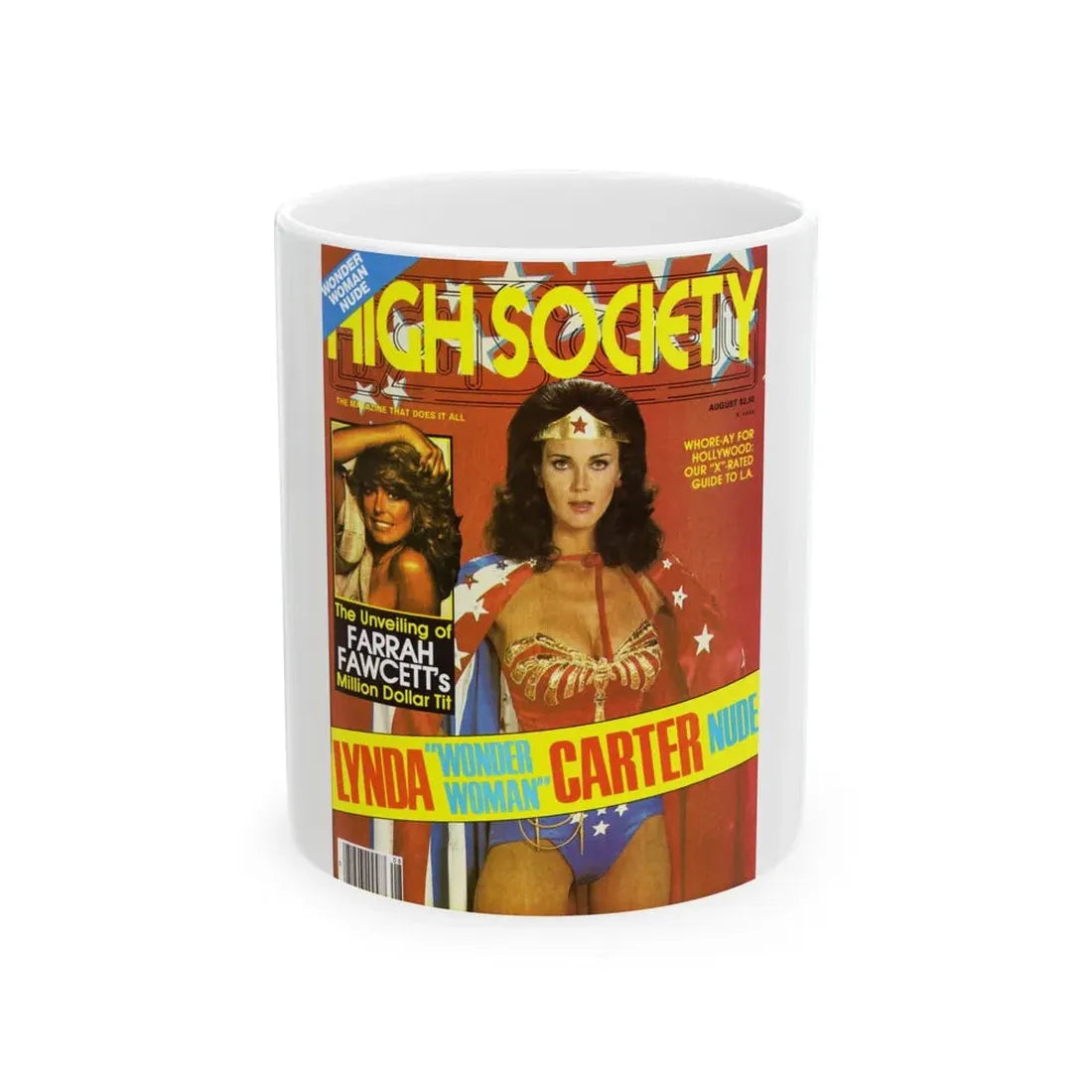 Lynda Carter #189 - Mag. Cover (Vintage Female Icon) White Coffee Mug 11oz - Go Mug Yourself