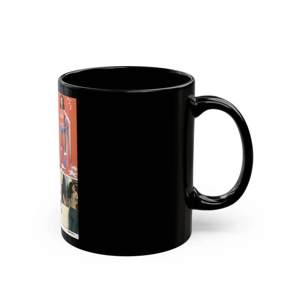 Lynda Carter #190 - Mag. Spread (Vintage Female Icon) Black Coffee Mug - Go Mug Yourself