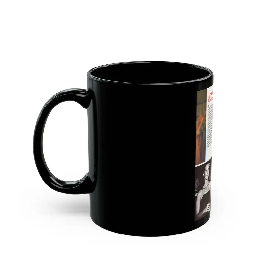 Lynda Carter #190 - Mag. Spread (Vintage Female Icon) Black Coffee Mug - Go Mug Yourself
