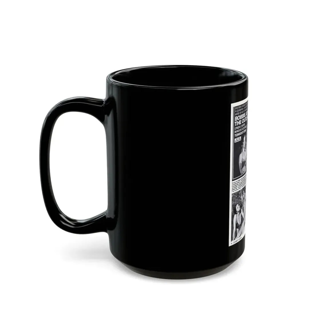 Lynda Carter #198 - Magazine Spread (Vintage Female Icon) Black Coffee Mug - Go Mug Yourself
