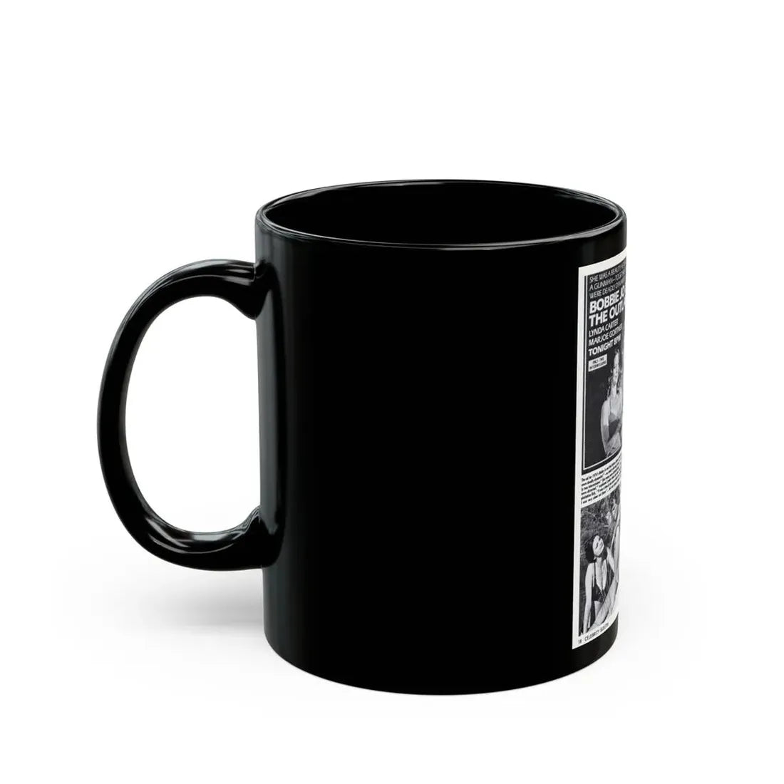Lynda Carter #198 - Magazine Spread (Vintage Female Icon) Black Coffee Mug - Go Mug Yourself