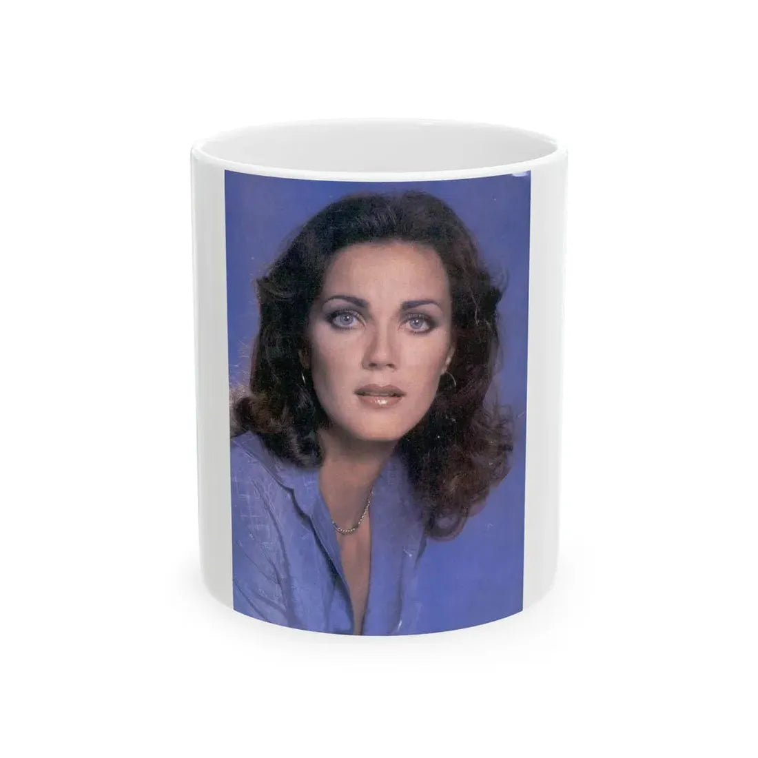 Lynda Carter #226 1 (Vintage Female Icon) White Coffee Mug 11oz - Go Mug Yourself
