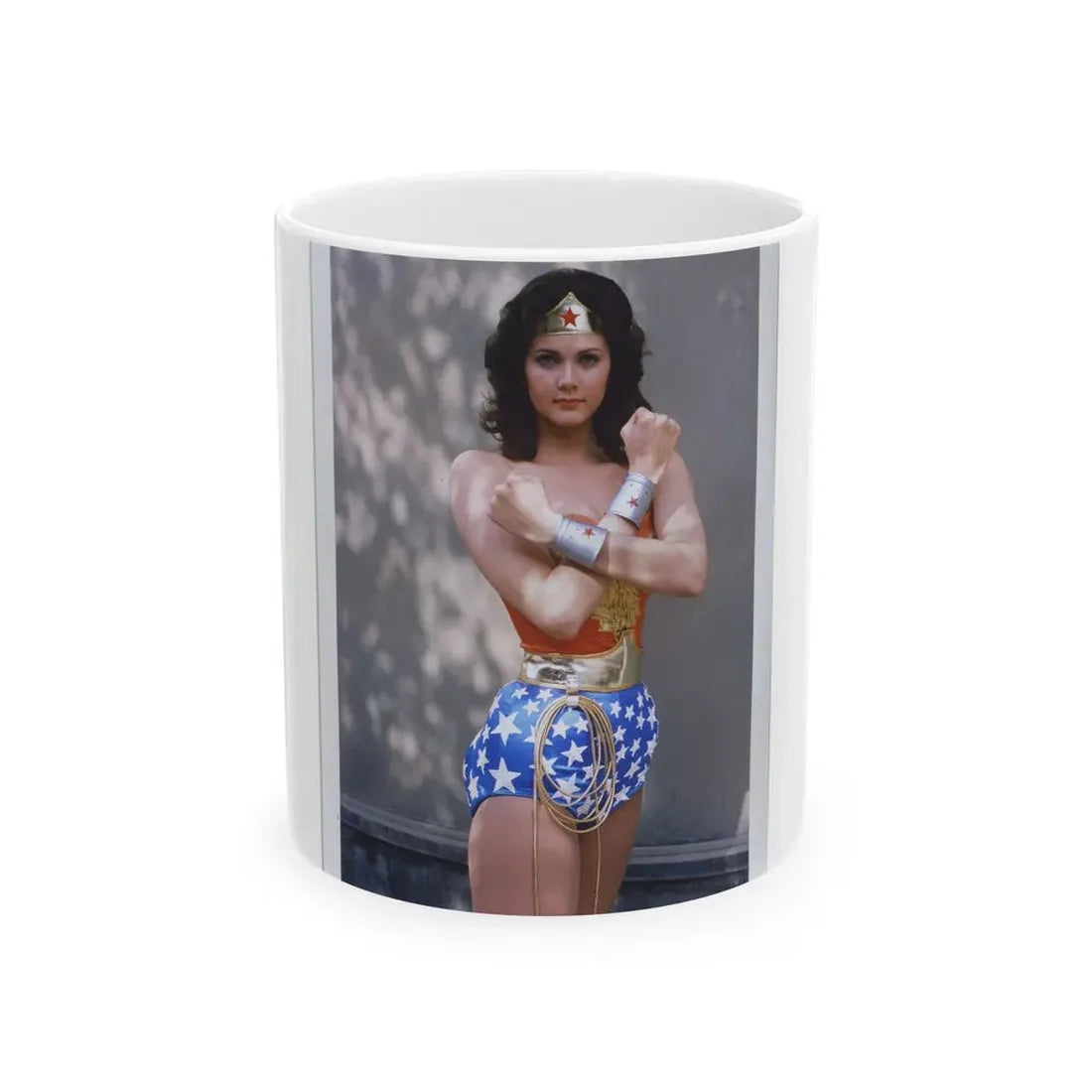 Lynda Carter #229 - Wonder Woman Photo (Vintage Female Icon) White Coffee Mug 11oz - Go Mug Yourself