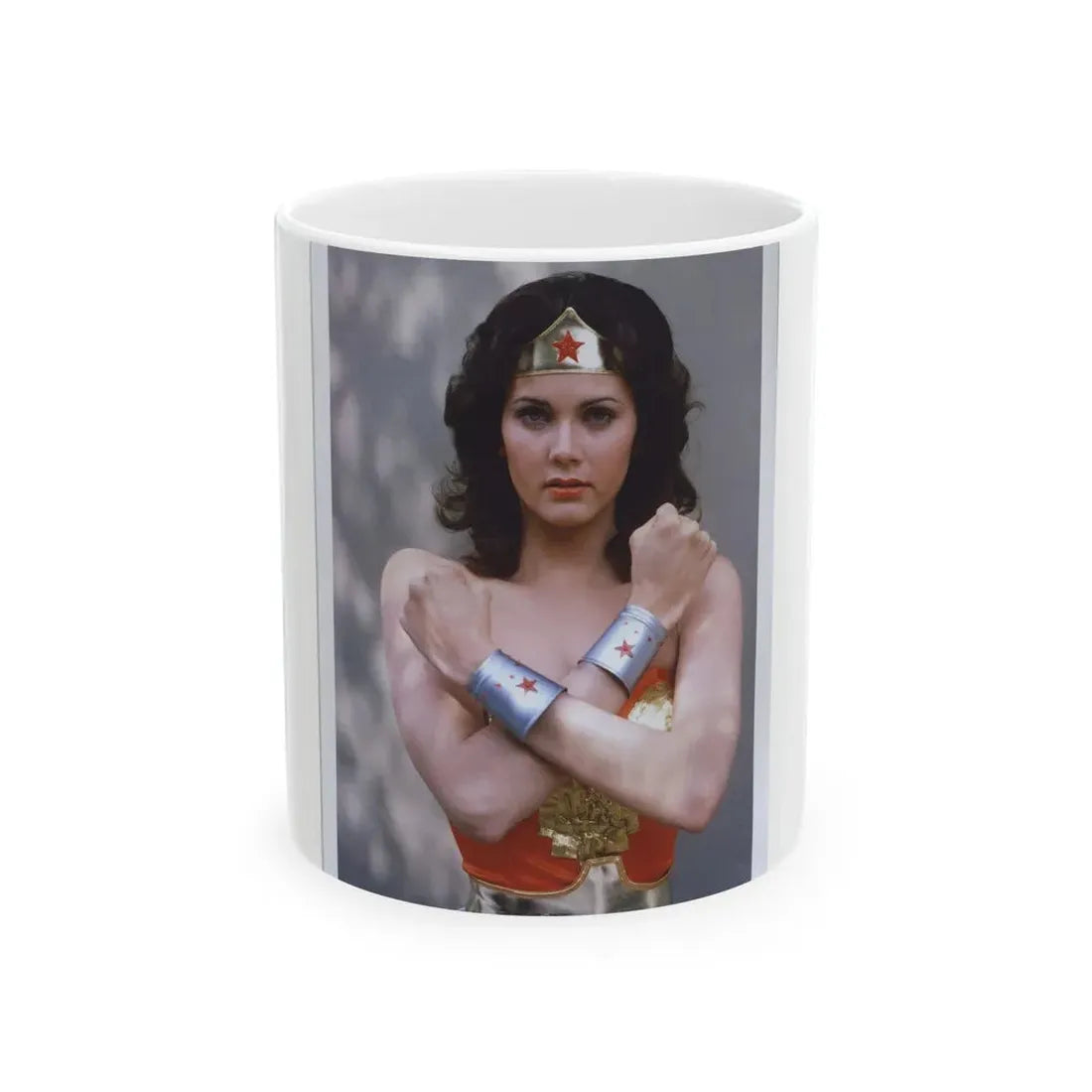 Lynda Carter #230 - Wonder Woman Photo (Vintage Female Icon) White Coffee Mug 11oz - Go Mug Yourself
