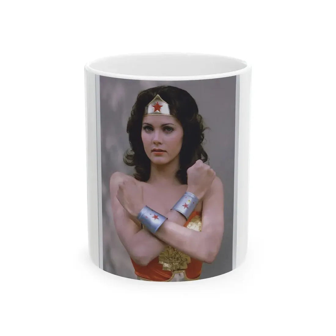 Lynda Carter #231 - Wonder Woman Photo (Vintage Female Icon) White Coffee Mug 11oz - Go Mug Yourself