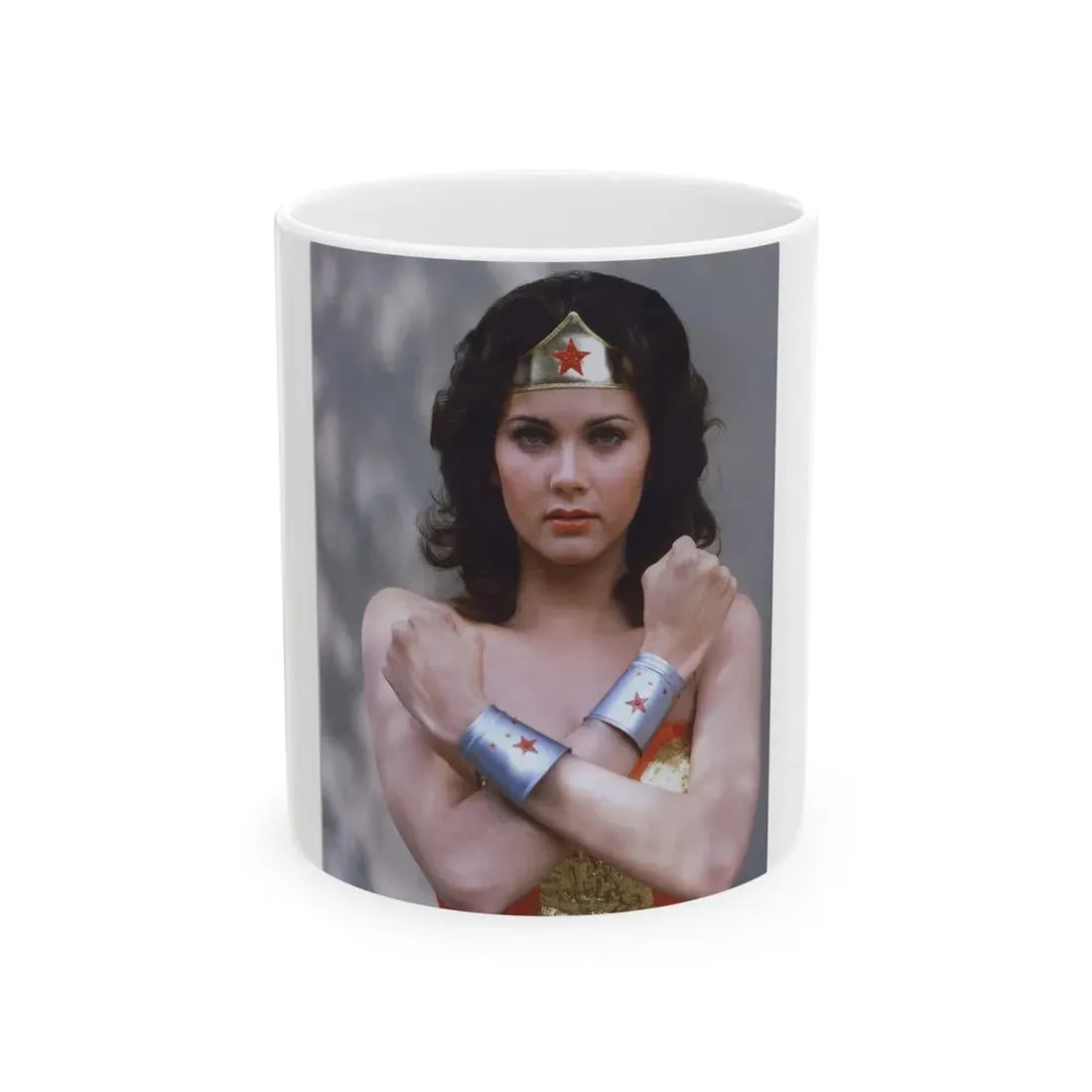 Lynda Carter #232 - Wonder Woman Photo (Vintage Female Icon) White Coffee Mug 11oz - Go Mug Yourself
