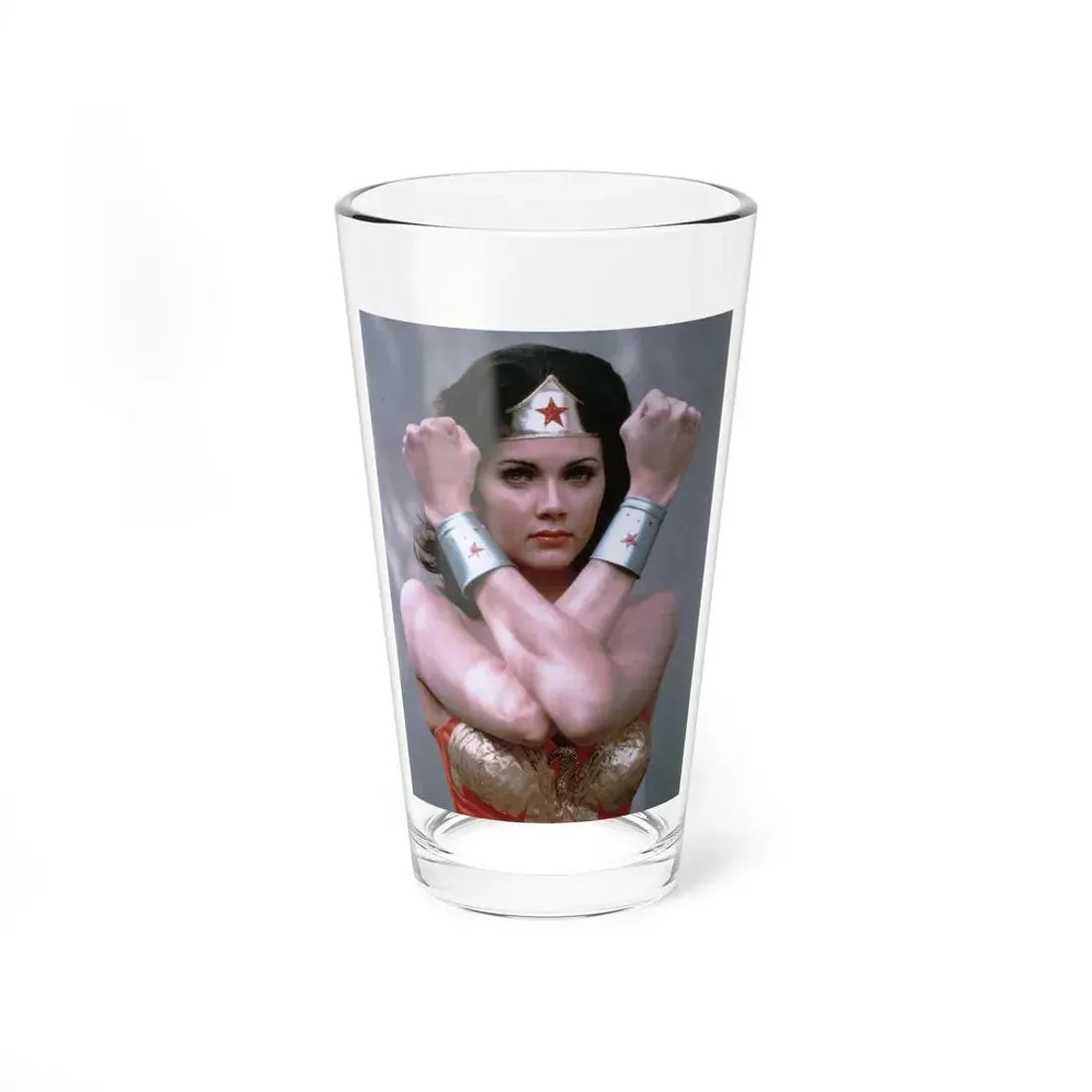 Lynda Carter #233 - Wonder Woman Photo (Vintage Female Icon) Pint Glass 16oz 16oz - Go Mug Yourself