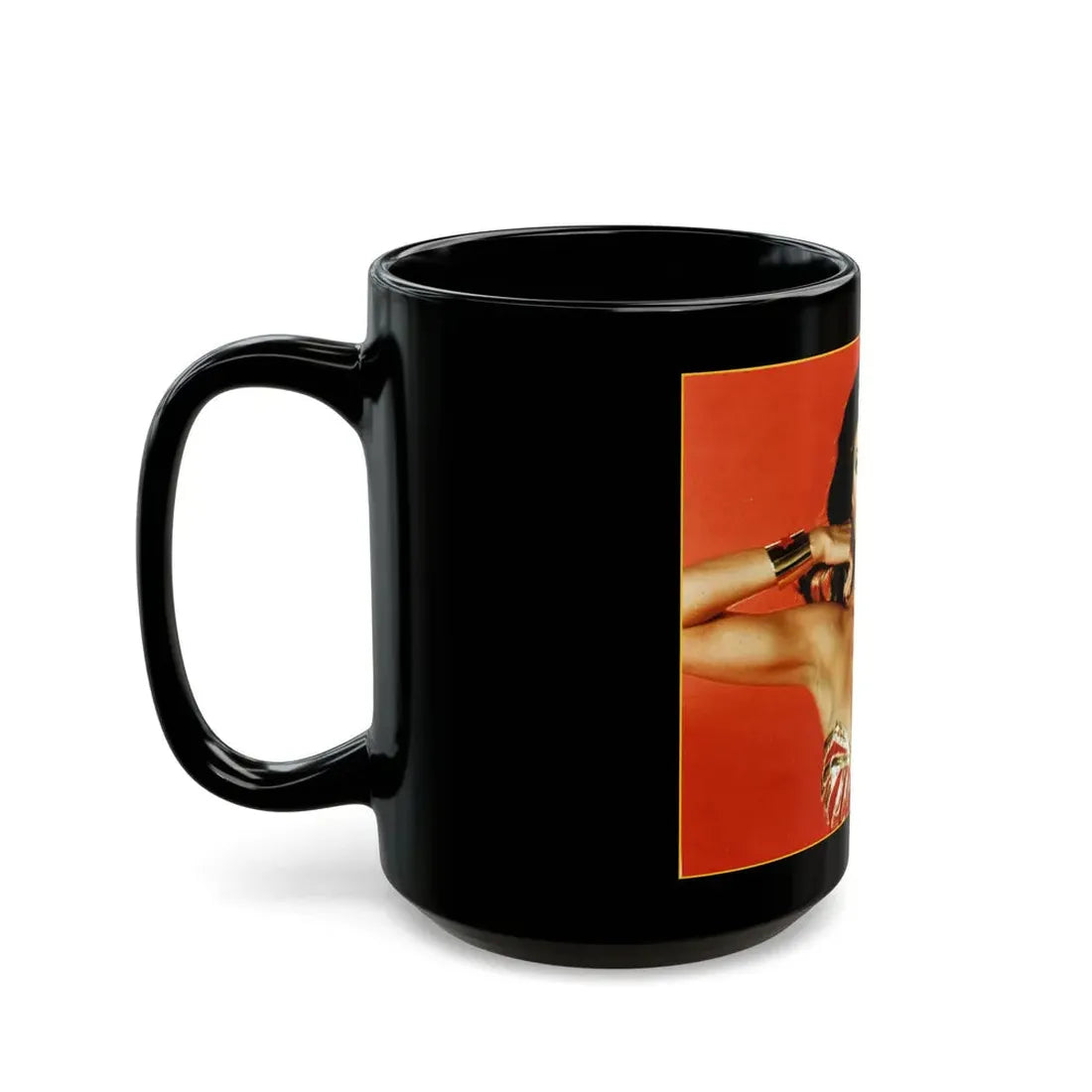 Lynda Carter #86 - Wonder Woman Photo (Vintage Female Icon) Black Coffee Mug - Go Mug Yourself