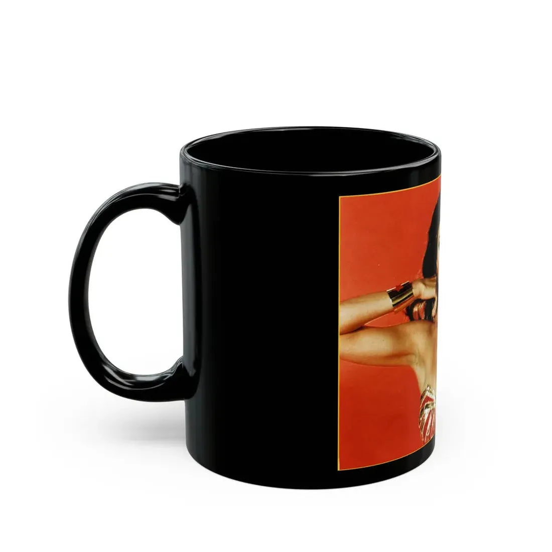 Lynda Carter #86 - Wonder Woman Photo (Vintage Female Icon) Black Coffee Mug - Go Mug Yourself