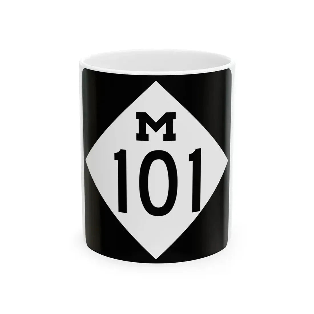 M-101 (Michigan) (Road Sign) White Coffee Mug 11oz - Go Mug Yourself