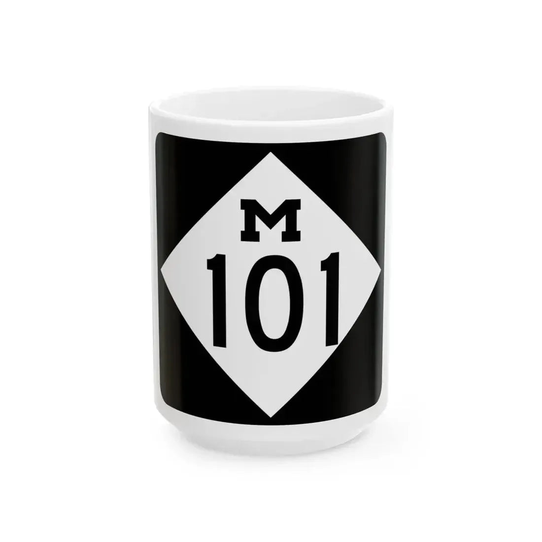 M-101 (Michigan) (Road Sign) White Coffee Mug 15oz - Go Mug Yourself