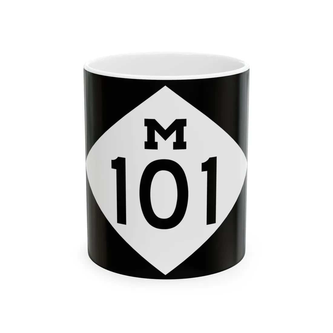 M-101 rectangle (Michigan) (Road Sign) White Coffee Mug 11oz - Go Mug Yourself