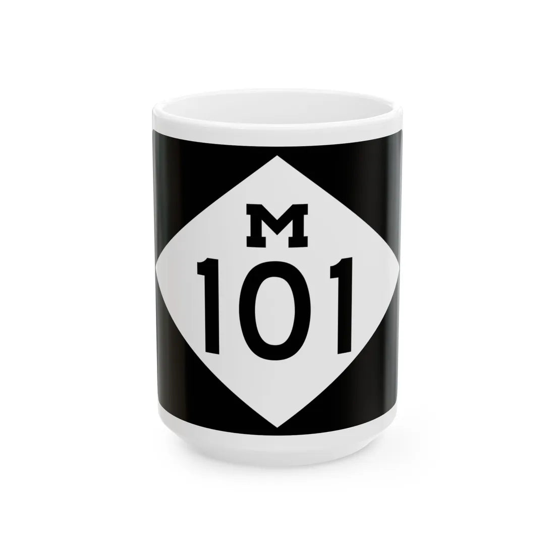 M-101 rectangle (Michigan) (Road Sign) White Coffee Mug 15oz - Go Mug Yourself
