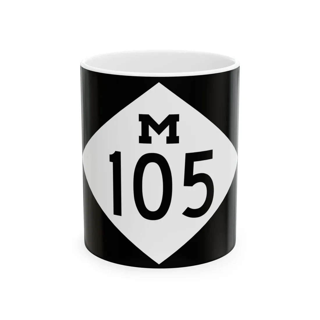 M-105 rectangle (Michigan) (Road Sign) White Coffee Mug 11oz - Go Mug Yourself