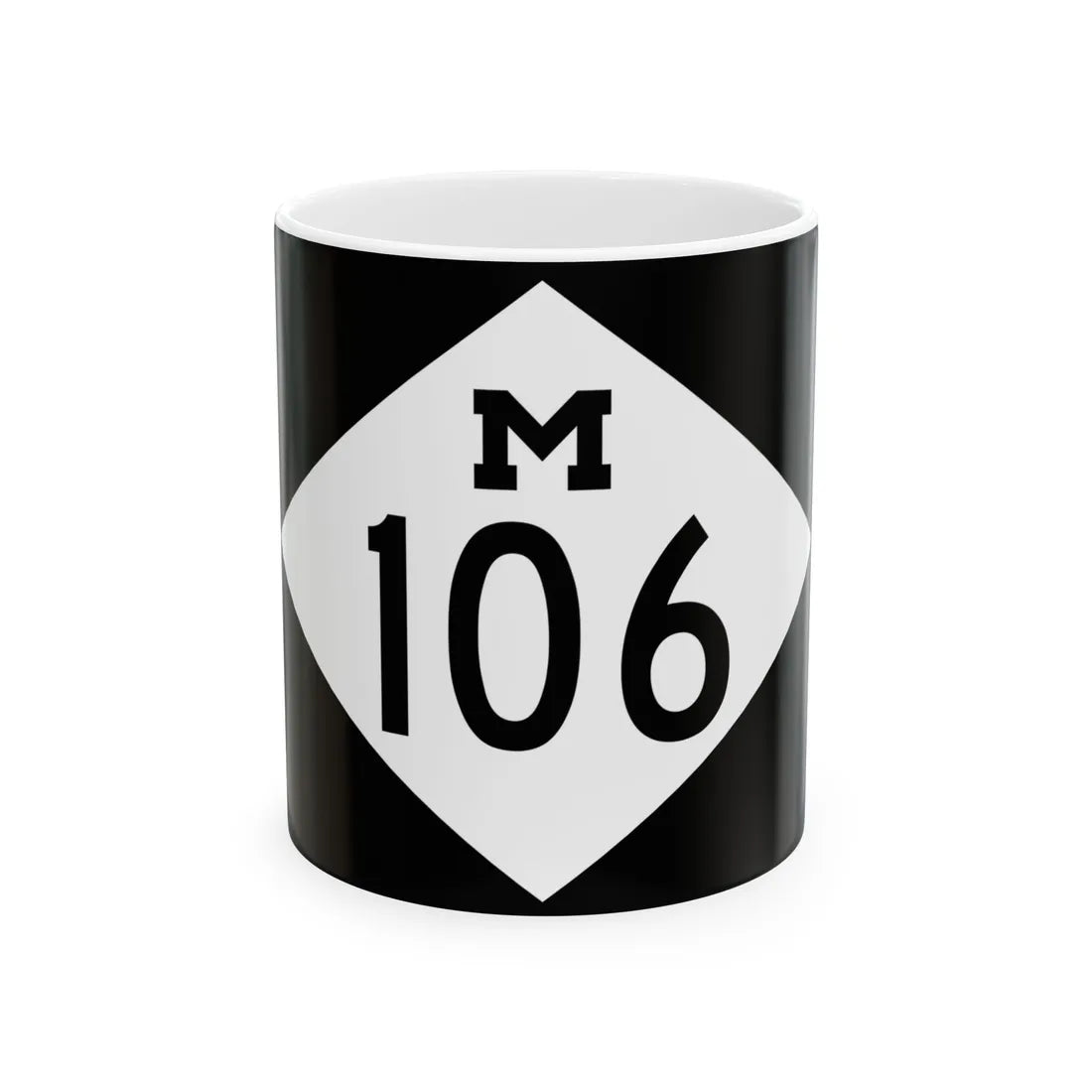 M-106 rectangle (Michigan) (Road Sign) White Coffee Mug 11oz - Go Mug Yourself