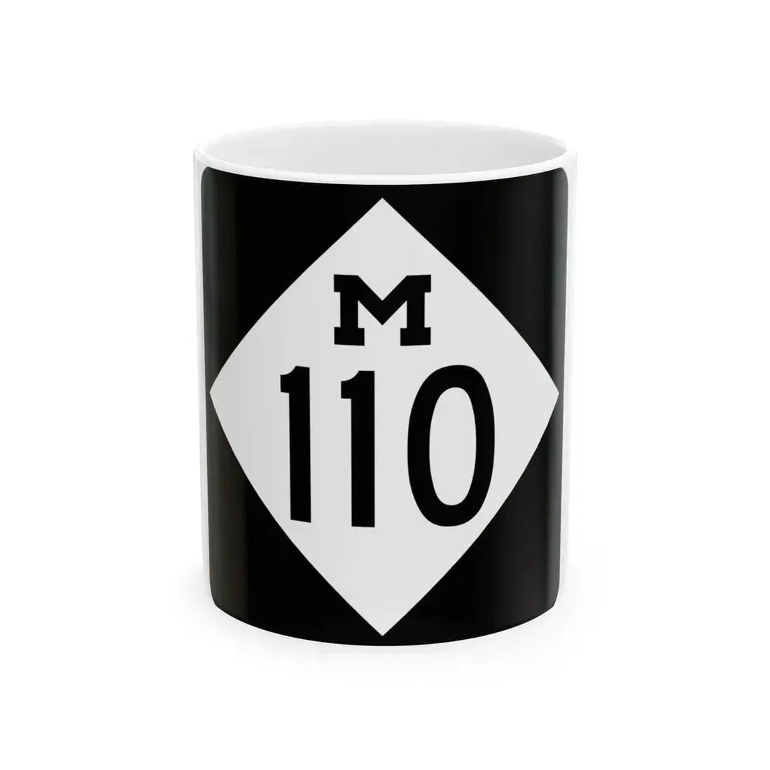 M-110 (Michigan) (Road Sign) White Coffee Mug 11oz - Go Mug Yourself