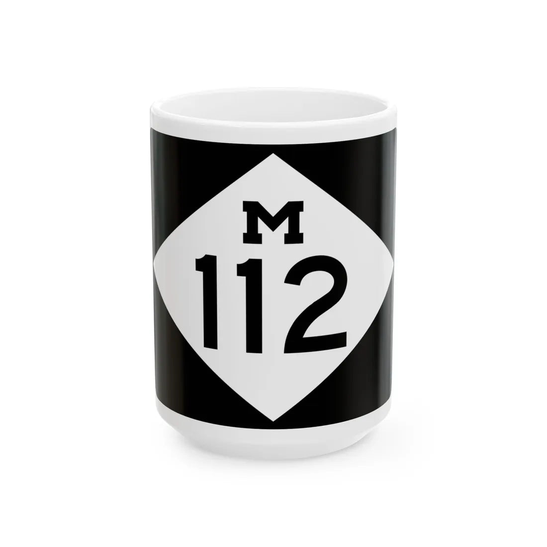 M-112 rectangle (Michigan) (Road Sign) White Coffee Mug 15oz - Go Mug Yourself