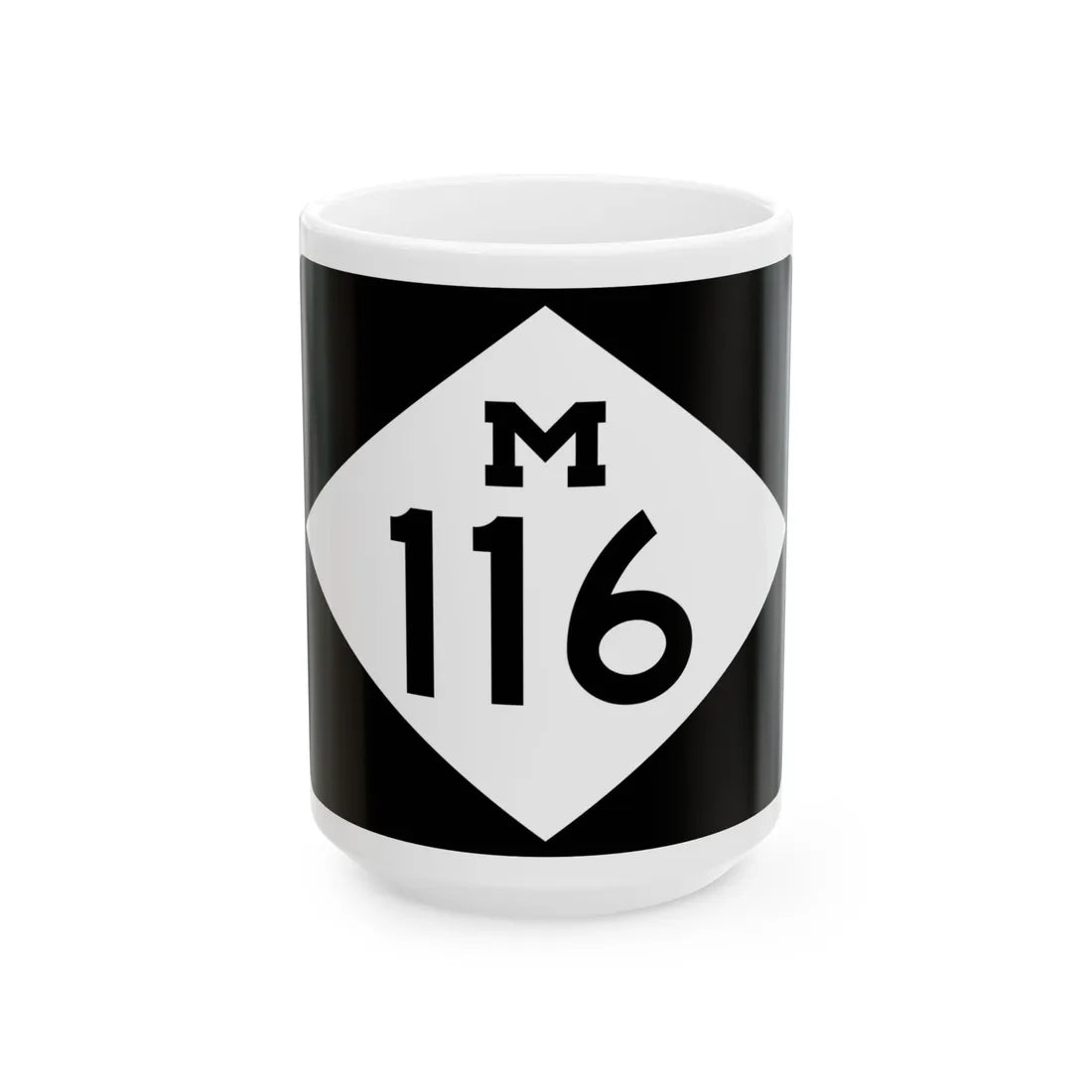 M-116 rectangle (Michigan) (Road Sign) White Coffee Mug 15oz - Go Mug Yourself