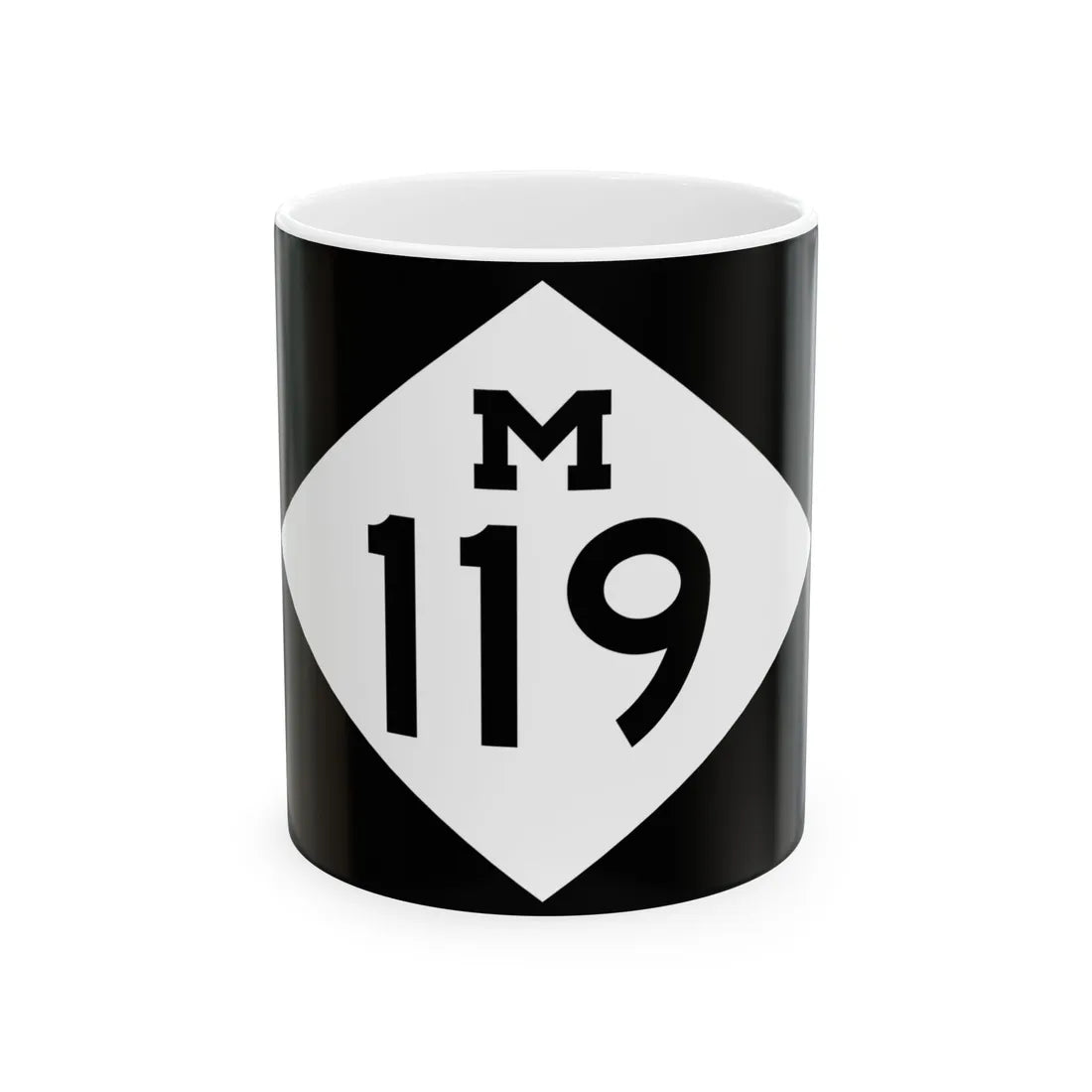 M-119 rectangle (Michigan) (Road Sign) White Coffee Mug 11oz - Go Mug Yourself