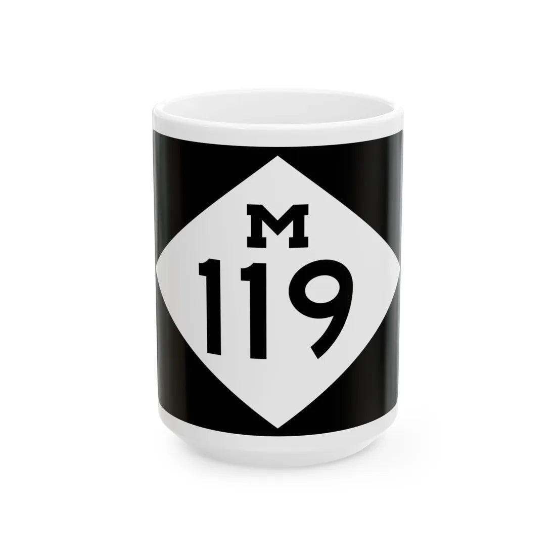 M-119 rectangle (Michigan) (Road Sign) White Coffee Mug 15oz - Go Mug Yourself