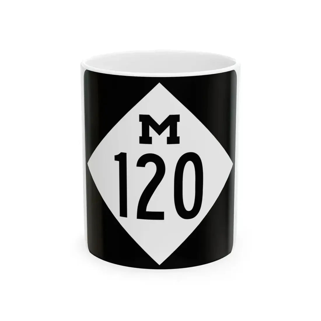 M-120 (Michigan) (Road Sign) White Coffee Mug 11oz - Go Mug Yourself