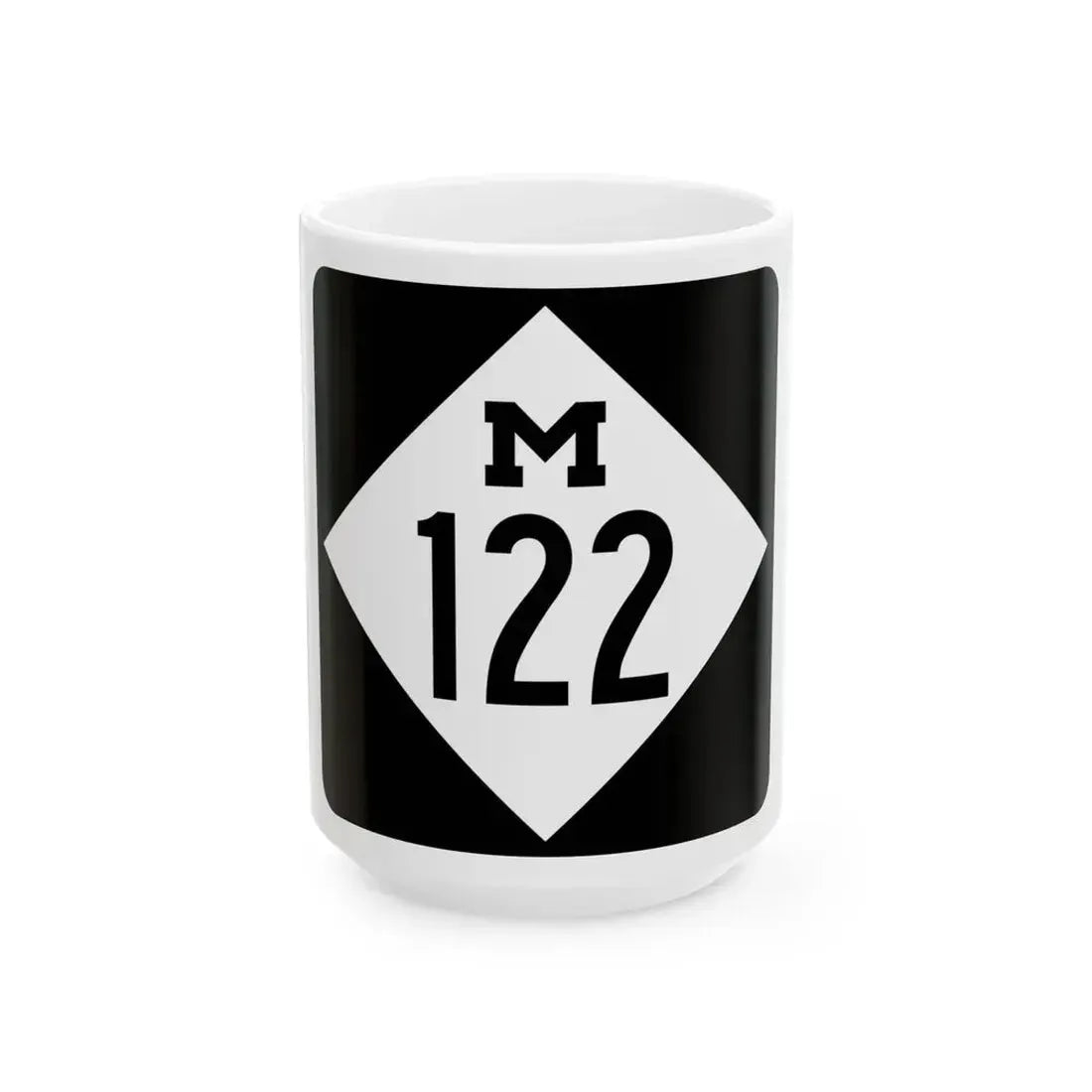 M-122 (Michigan) (Road Sign) White Coffee Mug 15oz - Go Mug Yourself
