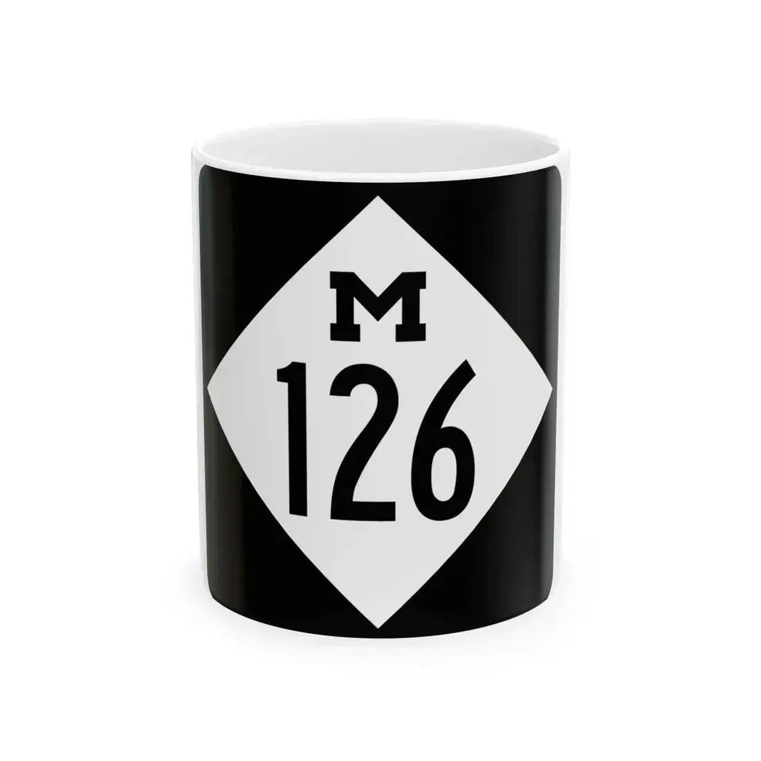 M-126 (Michigan) (Road Sign) White Coffee Mug 11oz - Go Mug Yourself