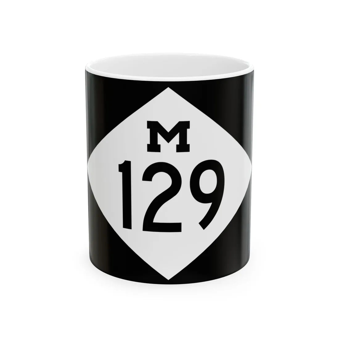 M-129 rectangle (Michigan) (Road Sign) White Coffee Mug 11oz - Go Mug Yourself