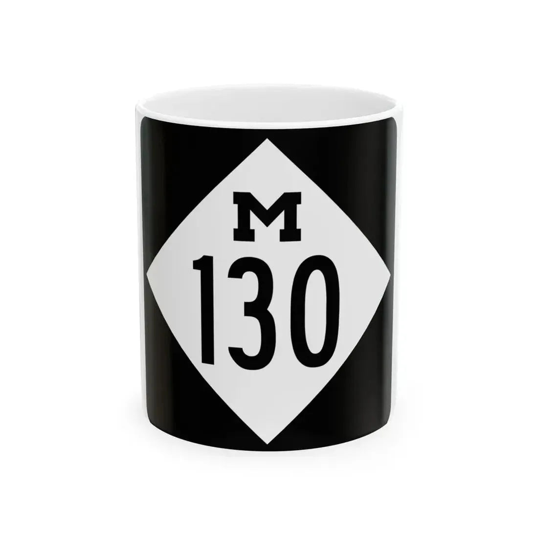 M-130 (Michigan) (Road Sign) White Coffee Mug 11oz - Go Mug Yourself