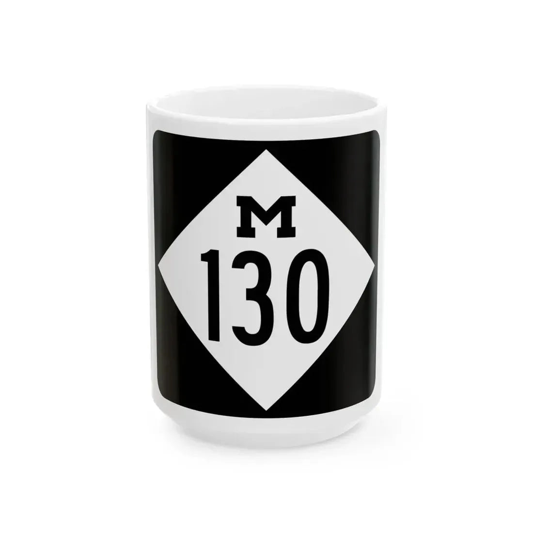 M-130 (Michigan) (Road Sign) White Coffee Mug 15oz - Go Mug Yourself