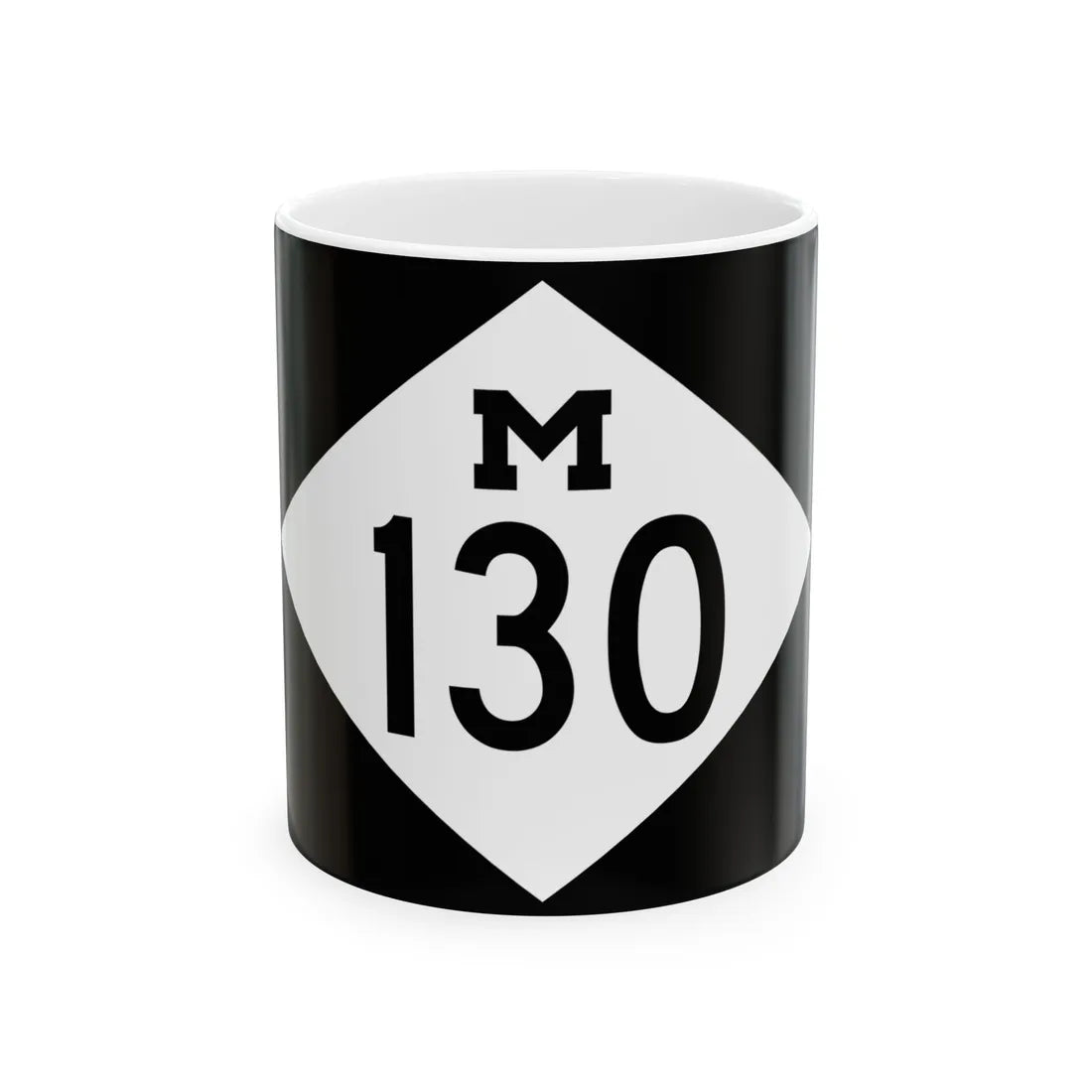 M-130 rectangle (Michigan) (Road Sign) White Coffee Mug 11oz - Go Mug Yourself