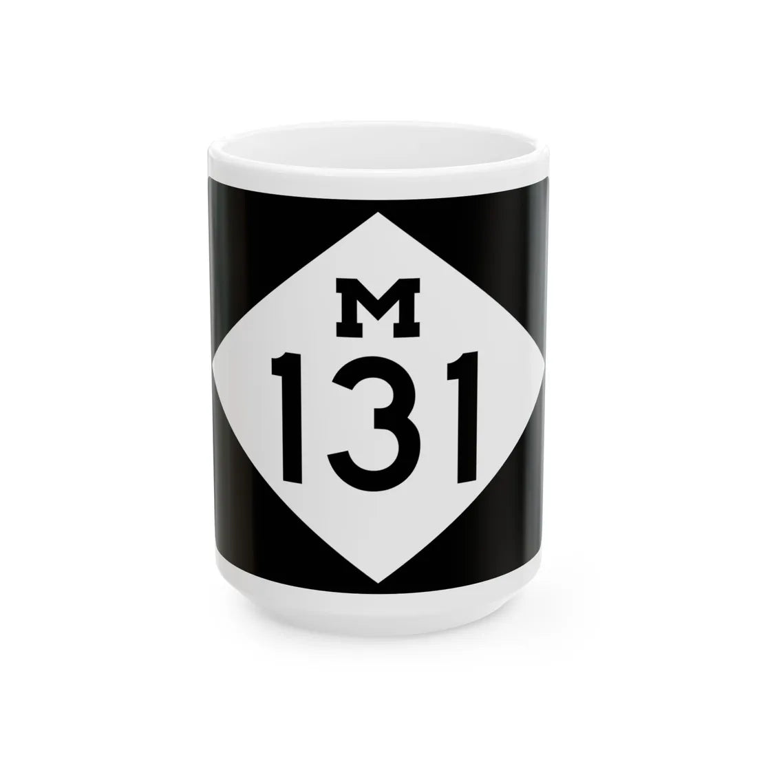 M-131 rectangle (Michigan) (Road Sign) White Coffee Mug 15oz - Go Mug Yourself