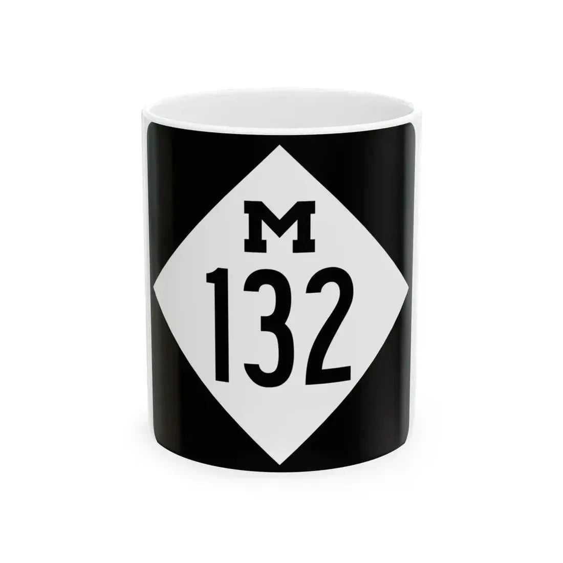 M-132 (Michigan) (Road Sign) White Coffee Mug 11oz - Go Mug Yourself