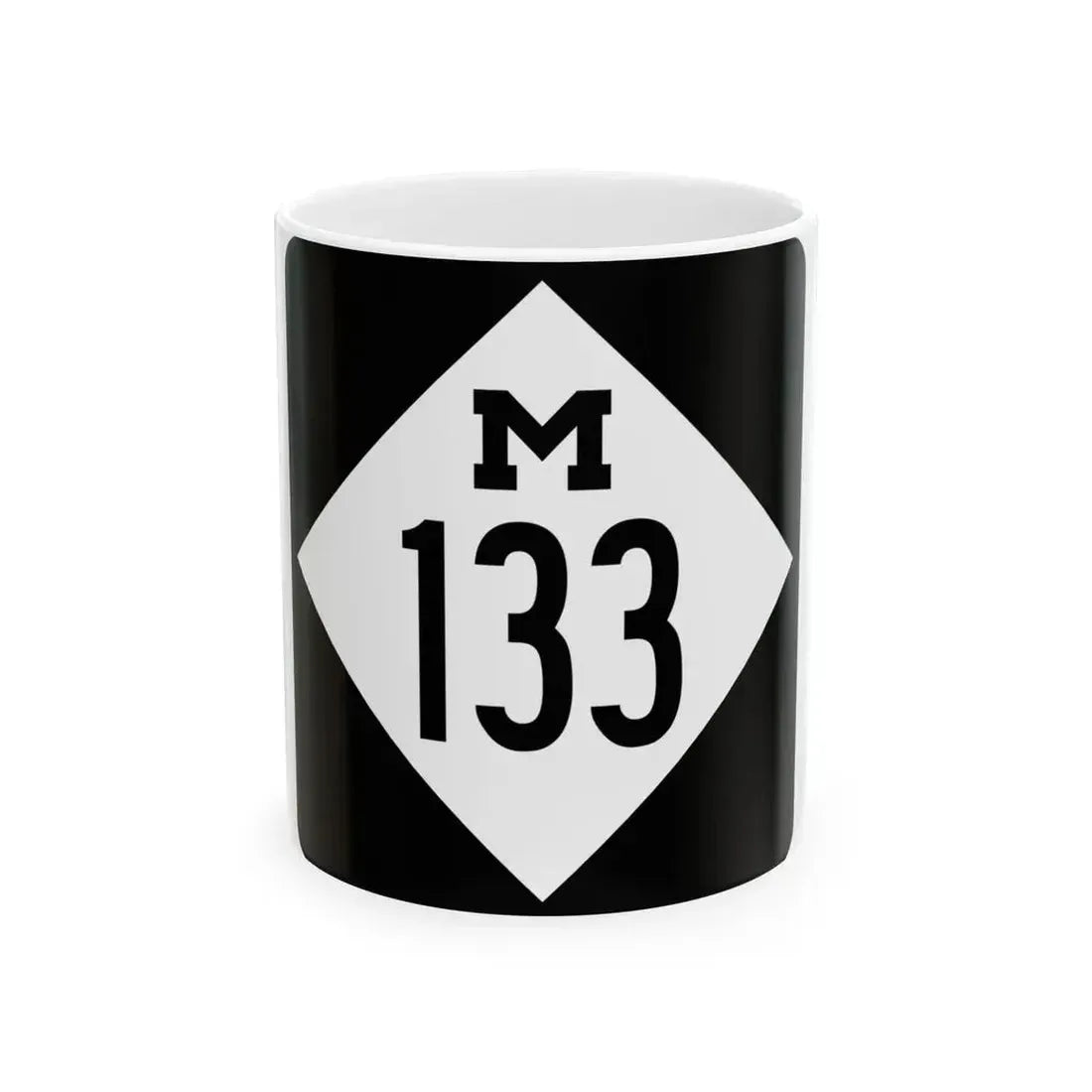 M-133 (Michigan) (Road Sign) White Coffee Mug 11oz - Go Mug Yourself
