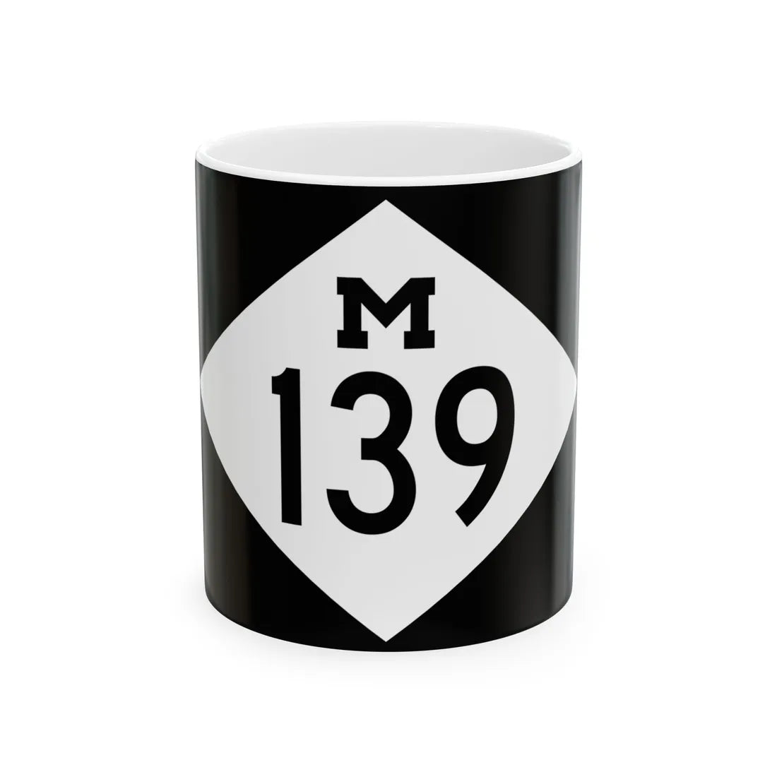M-139 rectangle (Michigan) (Road Sign) White Coffee Mug 11oz - Go Mug Yourself