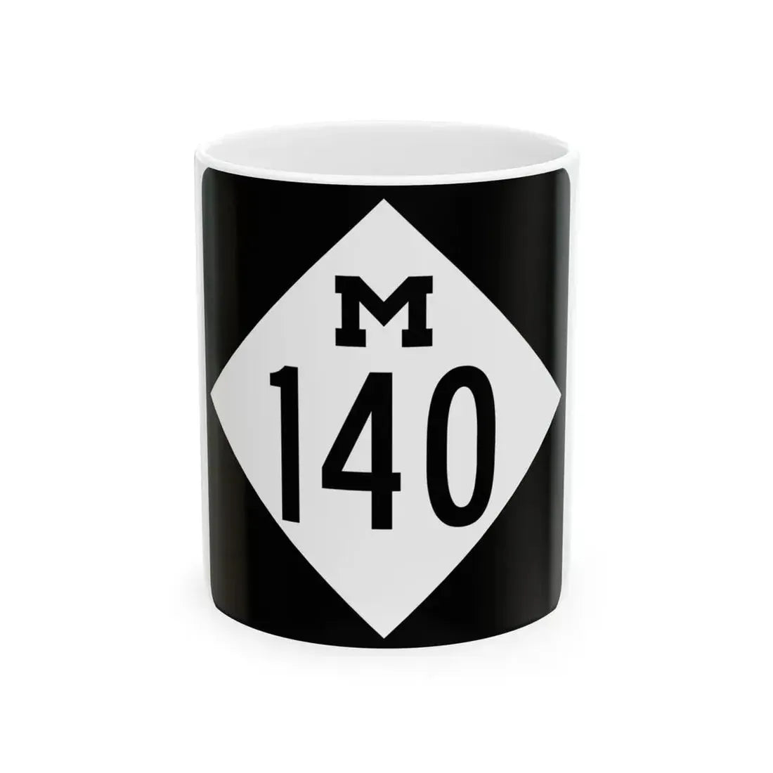 M-140 (Michigan) (Road Sign) White Coffee Mug 11oz - Go Mug Yourself