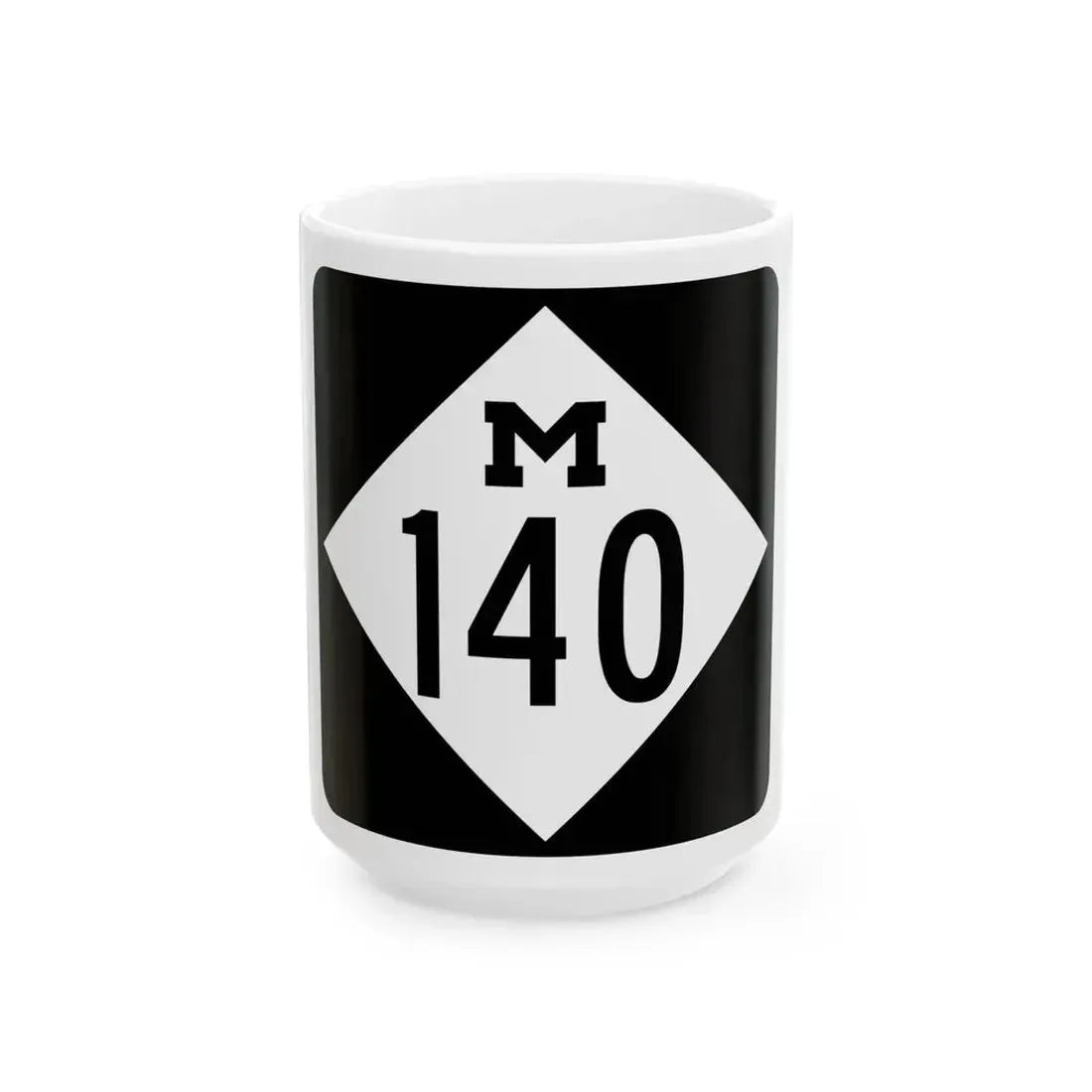 M-140 (Michigan) (Road Sign) White Coffee Mug 15oz - Go Mug Yourself