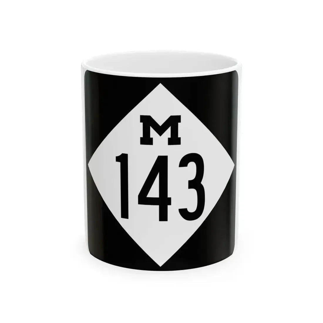M-143 (Michigan) (Road Sign) White Coffee Mug 11oz - Go Mug Yourself